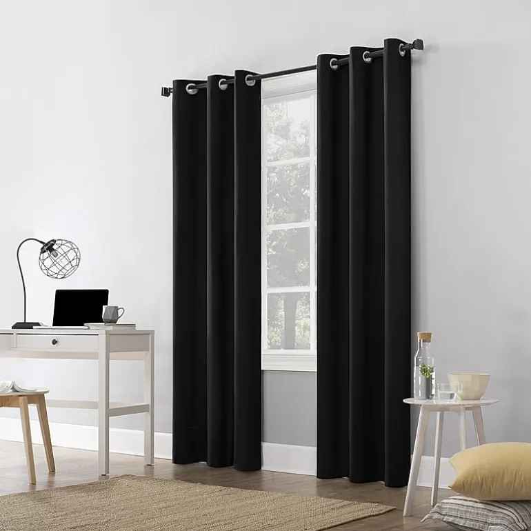 Sun Zero Cyrus Grommet Top Energy Saving 100% Blackout Single Curtain Panel