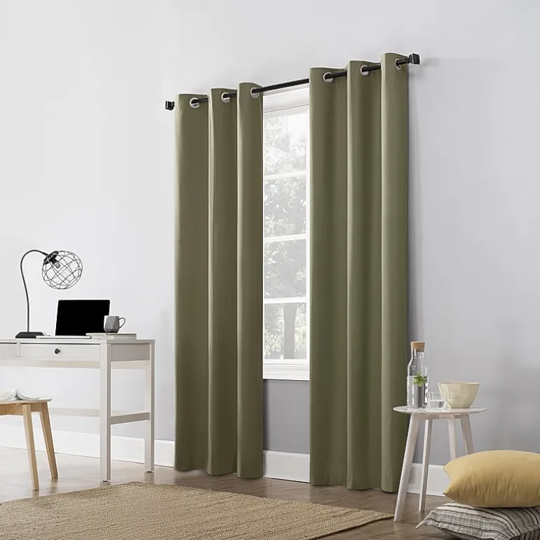 Sun Zero Cyrus Grommet Top Energy Saving 100% Blackout Single Curtain Panel