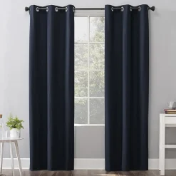 Sun Zero Cyrus Grommet Top Energy Saving 100% Blackout Single Curtain Panel