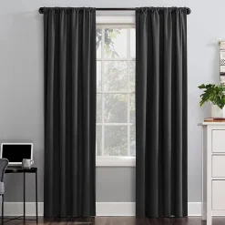 Sun Zero Cyrus Thermal Rod Pocket Back Tab Energy Saving 100% Blackout Single Curtain Panel