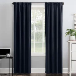 Sun Zero Cyrus Thermal Rod Pocket Back Tab Energy Saving 100% Blackout Single Curtain Panel