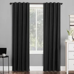 Sun Zero Cyrus Thermal Rod Pocket Back Tab Energy Saving 100% Blackout Single Curtain Panel