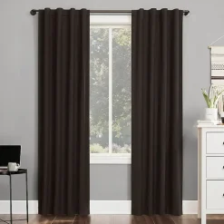 Sun Zero Cyrus Thermal Rod Pocket Back Tab Energy Saving 100% Blackout Single Curtain Panel