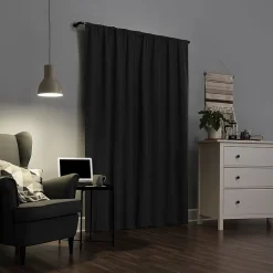 Sun Zero Cyrus Thermal Rod Pocket Back Tab Energy Saving 100% Blackout Single Curtain Panel