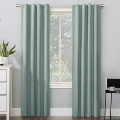 Sun Zero Cyrus Thermal Rod Pocket Back Tab Energy Saving 100% Blackout Single Curtain Panel