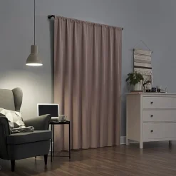 Sun Zero Cyrus Thermal Rod Pocket Back Tab Energy Saving 100% Blackout Single Curtain Panel
