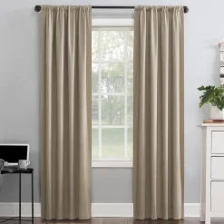 Sun Zero Cyrus Thermal Rod Pocket Back Tab Energy Saving 100% Blackout Single Curtain Panel