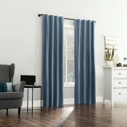 Sun Zero Cyrus Thermal Rod Pocket Back Tab Energy Saving 100% Blackout Single Curtain Panel