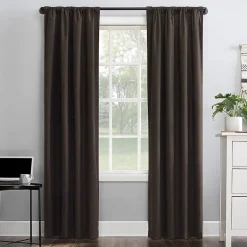 Sun Zero Cyrus Thermal Rod Pocket Back Tab Energy Saving 100% Blackout Single Curtain Panel