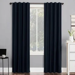Sun Zero Cyrus Thermal Rod Pocket Back Tab Energy Saving 100% Blackout Single Curtain Panel