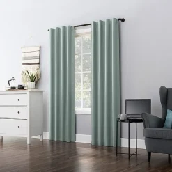 Sun Zero Cyrus Thermal Rod Pocket Back Tab Energy Saving 100% Blackout Single Curtain Panel