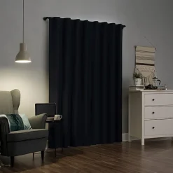 Sun Zero Cyrus Thermal Rod Pocket Back Tab Energy Saving 100% Blackout Single Curtain Panel
