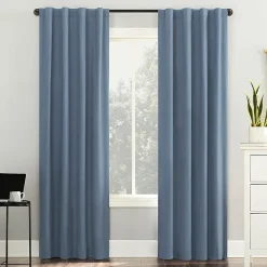 Sun Zero Cyrus Thermal Rod Pocket Back Tab Energy Saving 100% Blackout Single Curtain Panel