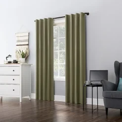Sun Zero Cyrus Thermal Rod Pocket Back Tab Energy Saving 100% Blackout Single Curtain Panel
