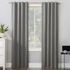 Sun Zero Cyrus Thermal Rod Pocket Back Tab Energy Saving 100% Blackout Single Curtain Panel