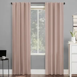 Sun Zero Cyrus Thermal Rod Pocket Back Tab Energy Saving 100% Blackout Single Curtain Panel