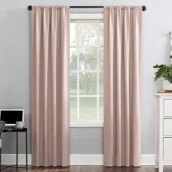 Sun Zero Cyrus Thermal Rod Pocket Back Tab Energy Saving 100% Blackout Single Curtain Panel