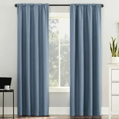 Sun Zero Cyrus Thermal Rod Pocket Back Tab Energy Saving 100% Blackout Single Curtain Panel
