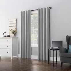 Sun Zero Cyrus Thermal Rod Pocket Back Tab Energy Saving 100% Blackout Single Curtain Panel