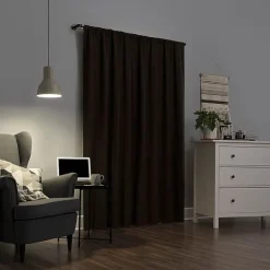 Sun Zero Cyrus Thermal Rod Pocket Back Tab Energy Saving 100% Blackout Single Curtain Panel