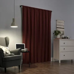Sun Zero Cyrus Thermal Rod Pocket Back Tab Energy Saving 100% Blackout Single Curtain Panel