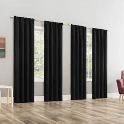 Sun Zero Dasan Rod Pocket Grommet Top Blackout Set of 4 Curtain Panel