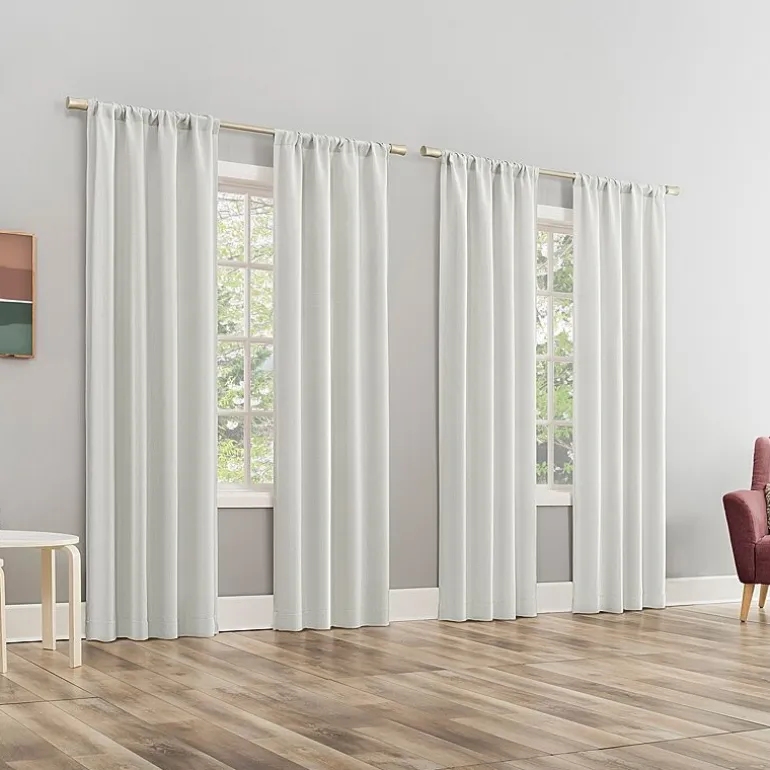 Sun Zero Dasan Rod Pocket Grommet Top Blackout Set of 4 Curtain Panel