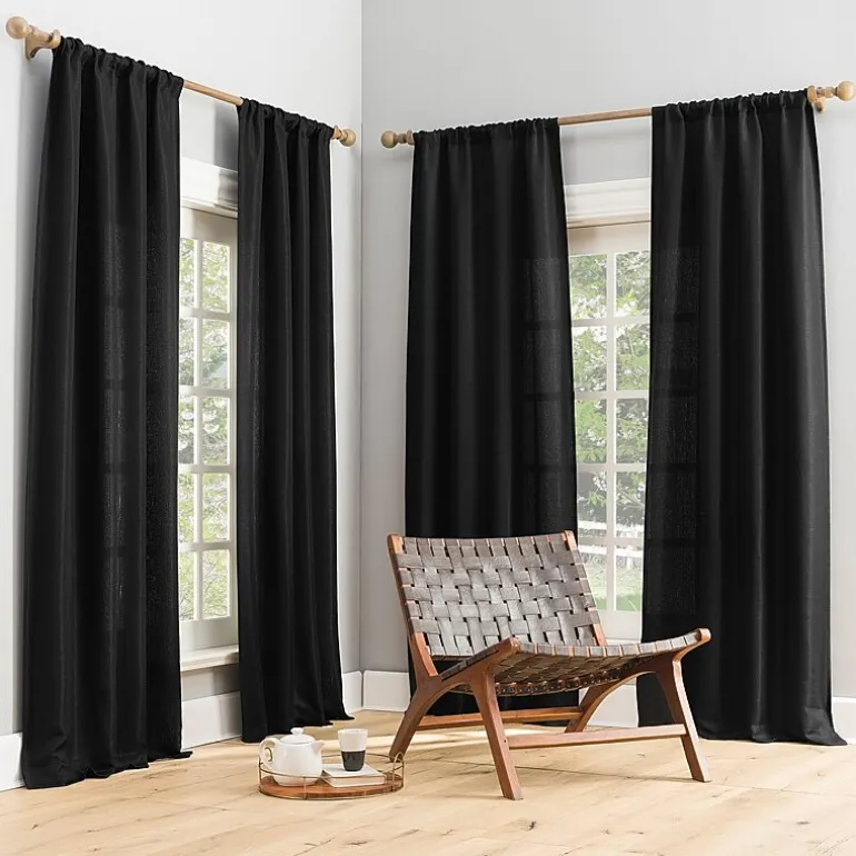 Sun Zero Dasan Rod Pocket Grommet Top Blackout Set of 4 Curtain Panel