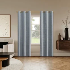 Sun Zero Dresden Detail Magnetic Grommet Top Light-Filtering Set of 2 Curtain Panel