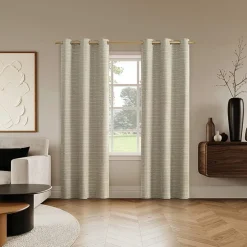 Sun Zero Dresden Detail Magnetic Grommet Top Light-Filtering Set of 2 Curtain Panel