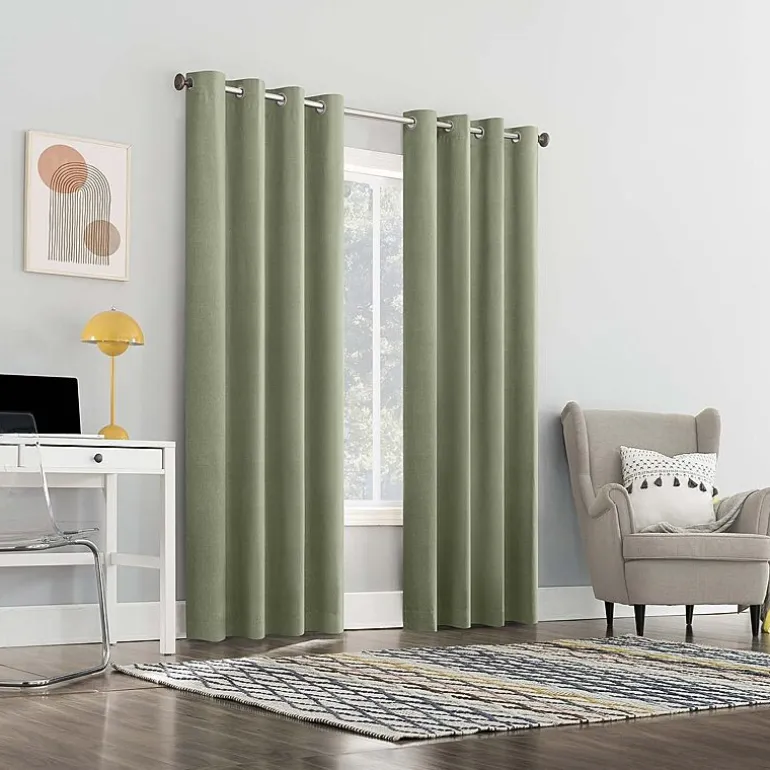 Sun Zero Duran Grommet Top Energy Saving 100% Blackout Single Curtain Panel