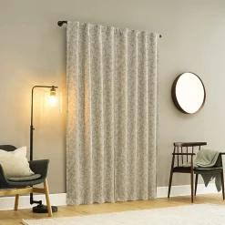 Sun Zero Estelle Foliage Woven Back Tab Light-Filtering Set of 2 Curtain Panel