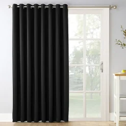 Sun Zero Evan Blackout Grommet Top Single Patio Door Curtain
