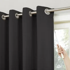 Sun Zero Evan Blackout Grommet Top Single Patio Door Curtain