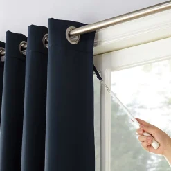Sun Zero Evan Blackout Grommet Top Single Patio Door Curtain