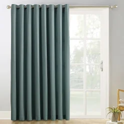 Sun Zero Evan Blackout Grommet Top Single Patio Door Curtain