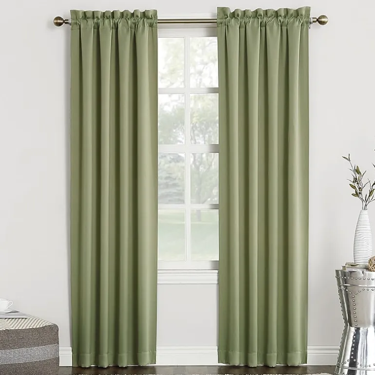 Sun Zero Evan Rod Pocket Energy Saving Blackout Single Curtain Panel