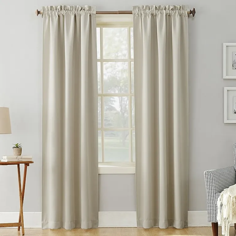 Sun Zero Evan Rod Pocket Energy Saving Blackout Single Curtain Panel