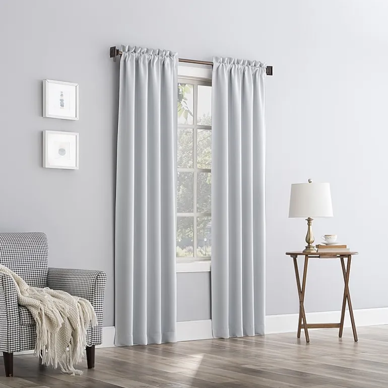 Sun Zero Evan Rod Pocket Energy Saving Blackout Single Curtain Panel