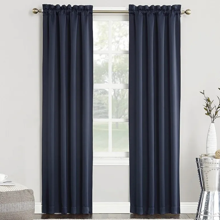 Sun Zero Evan Rod Pocket Energy Saving Blackout Single Curtain Panel
