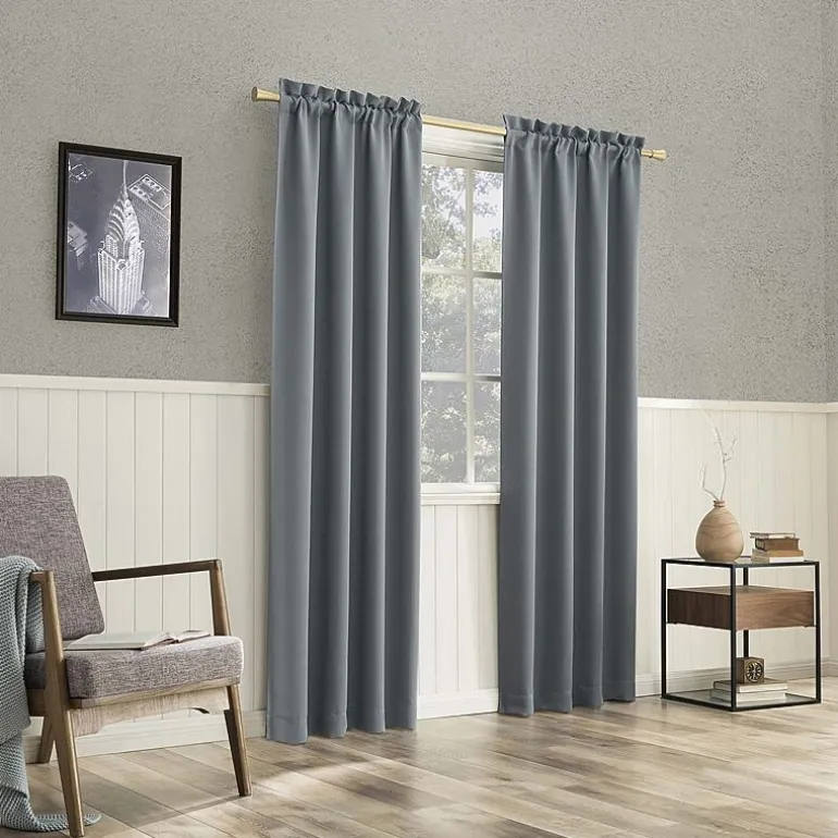 Sun Zero Evan Rod Pocket Energy Saving Blackout Single Curtain Panel