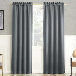 Sun Zero Evan Rod Pocket Energy Saving Blackout Single Curtain Panel