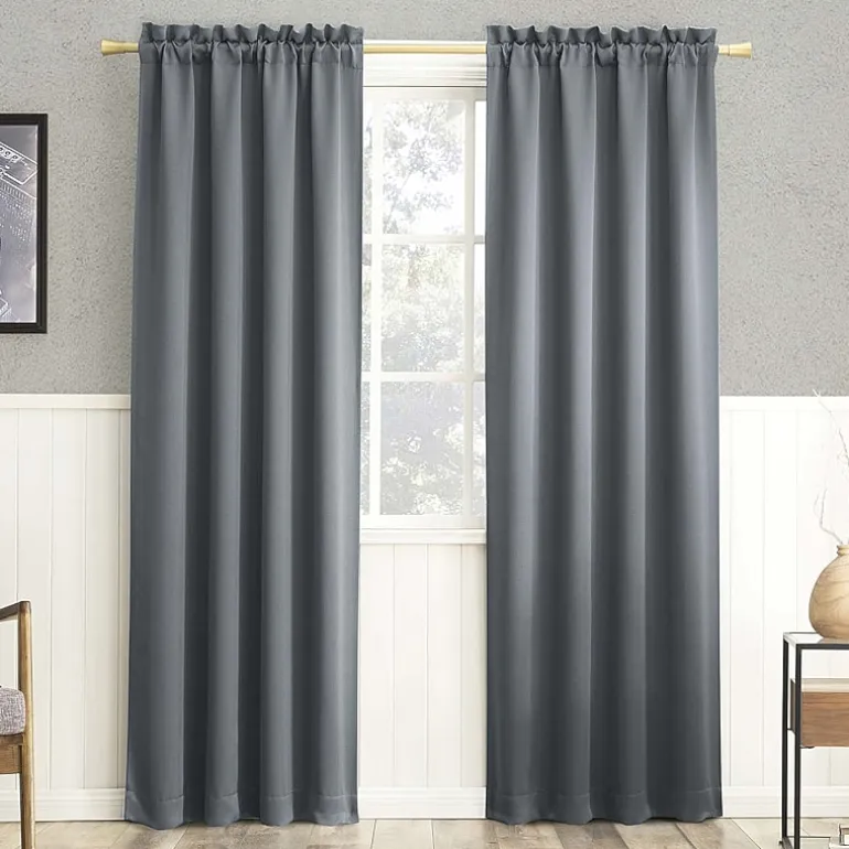 Sun Zero Evan Rod Pocket Energy Saving Blackout Single Curtain Panel