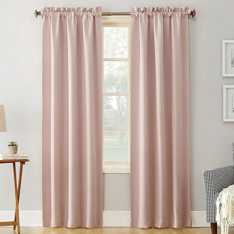 Sun Zero Evan Rod Pocket Energy Saving Blackout Single Curtain Panel
