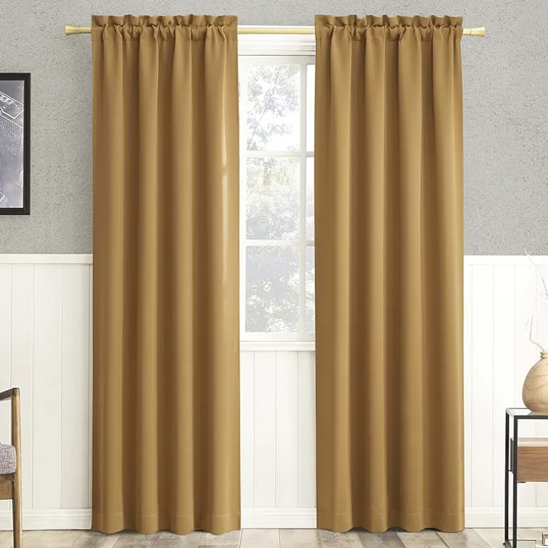 Sun Zero Evan Rod Pocket Energy Saving Blackout Single Curtain Panel