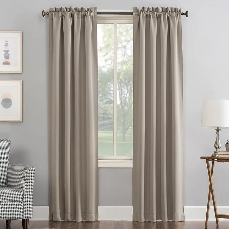 Sun Zero Evan Rod Pocket Energy Saving Blackout Single Curtain Panel