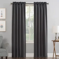 Sun Zero Evan Rod Pocket Energy Saving Blackout Single Curtain Panel