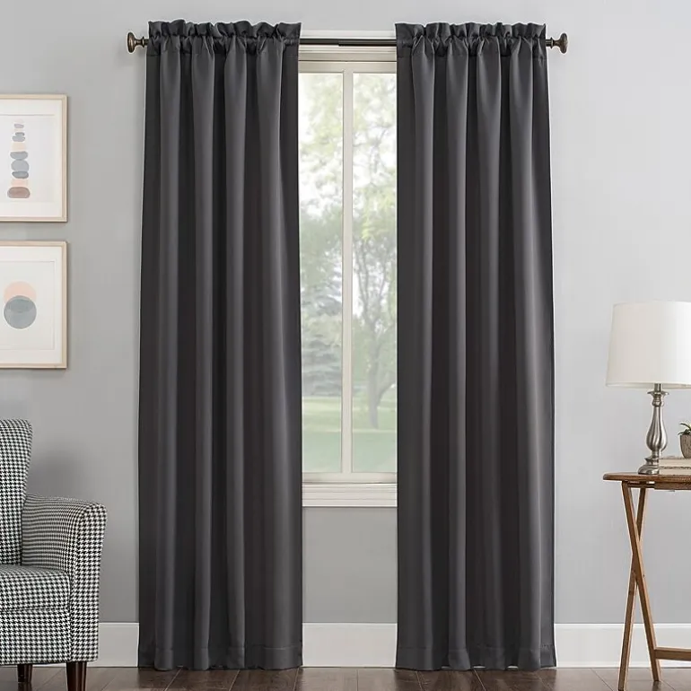 Sun Zero Evan Rod Pocket Energy Saving Blackout Single Curtain Panel