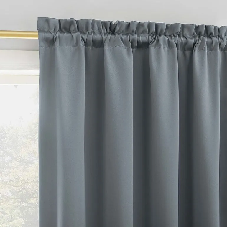 Sun Zero Evan Rod Pocket Energy Saving Blackout Single Curtain Panel