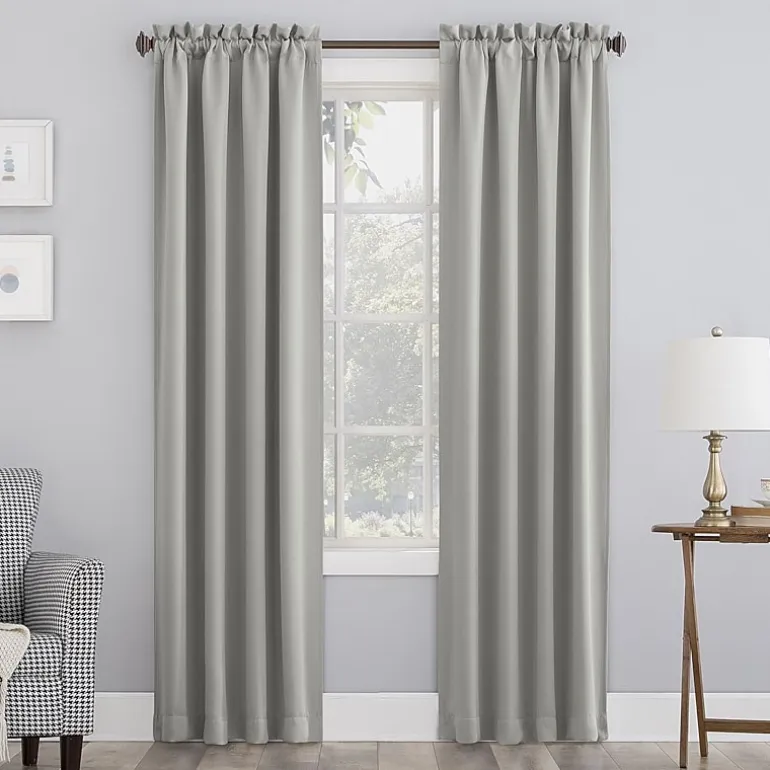 Sun Zero Evan Rod Pocket Energy Saving Blackout Single Curtain Panel